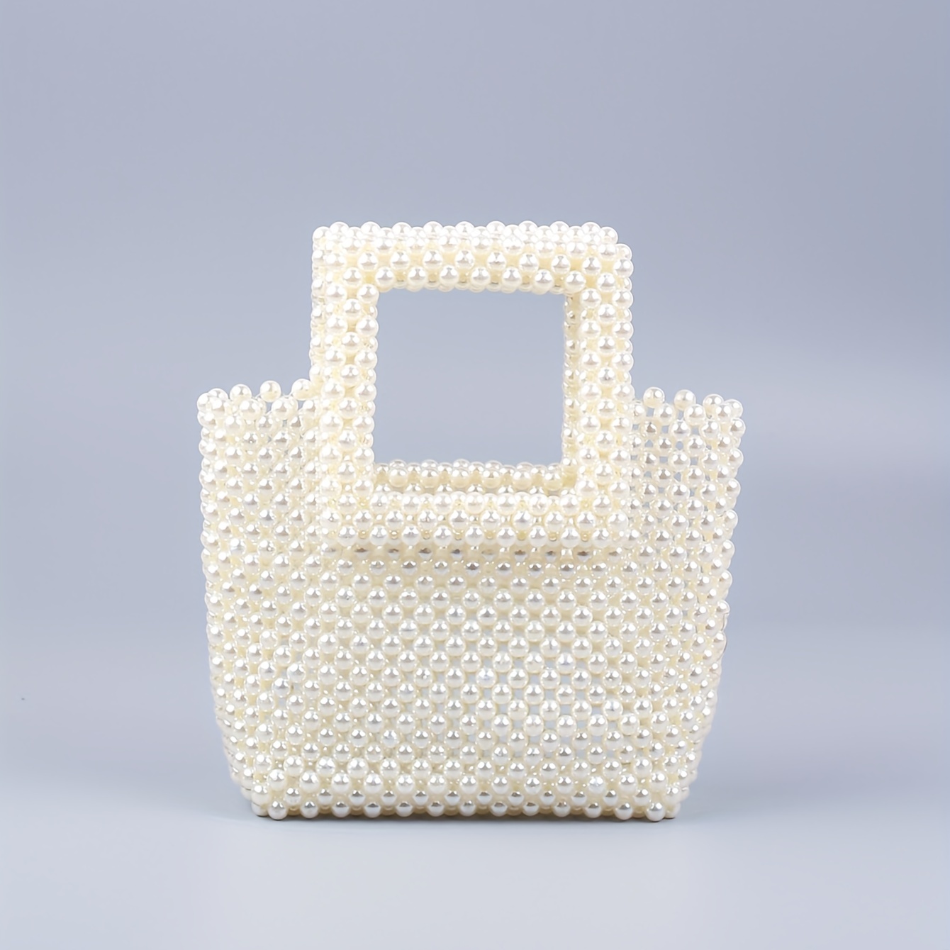 Faux Pearl Decor Evening Bag, Portable Top Handle Evening Bag, Elegant  Dinner Bag