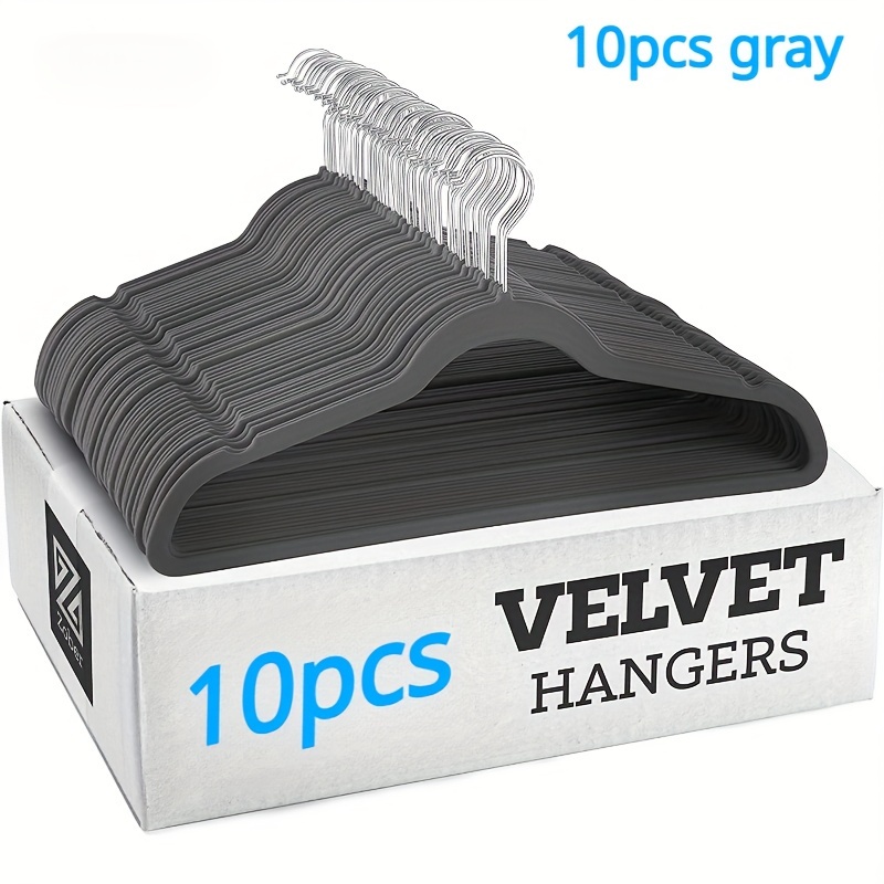 Non slip Velvet Pants Hangers With Clips Heavy Duty Clothes - Temu