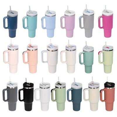 40oz insulated stainless steel vacuum tumbler keep your hot tea coffee hot for hours leakproof with lid straw
