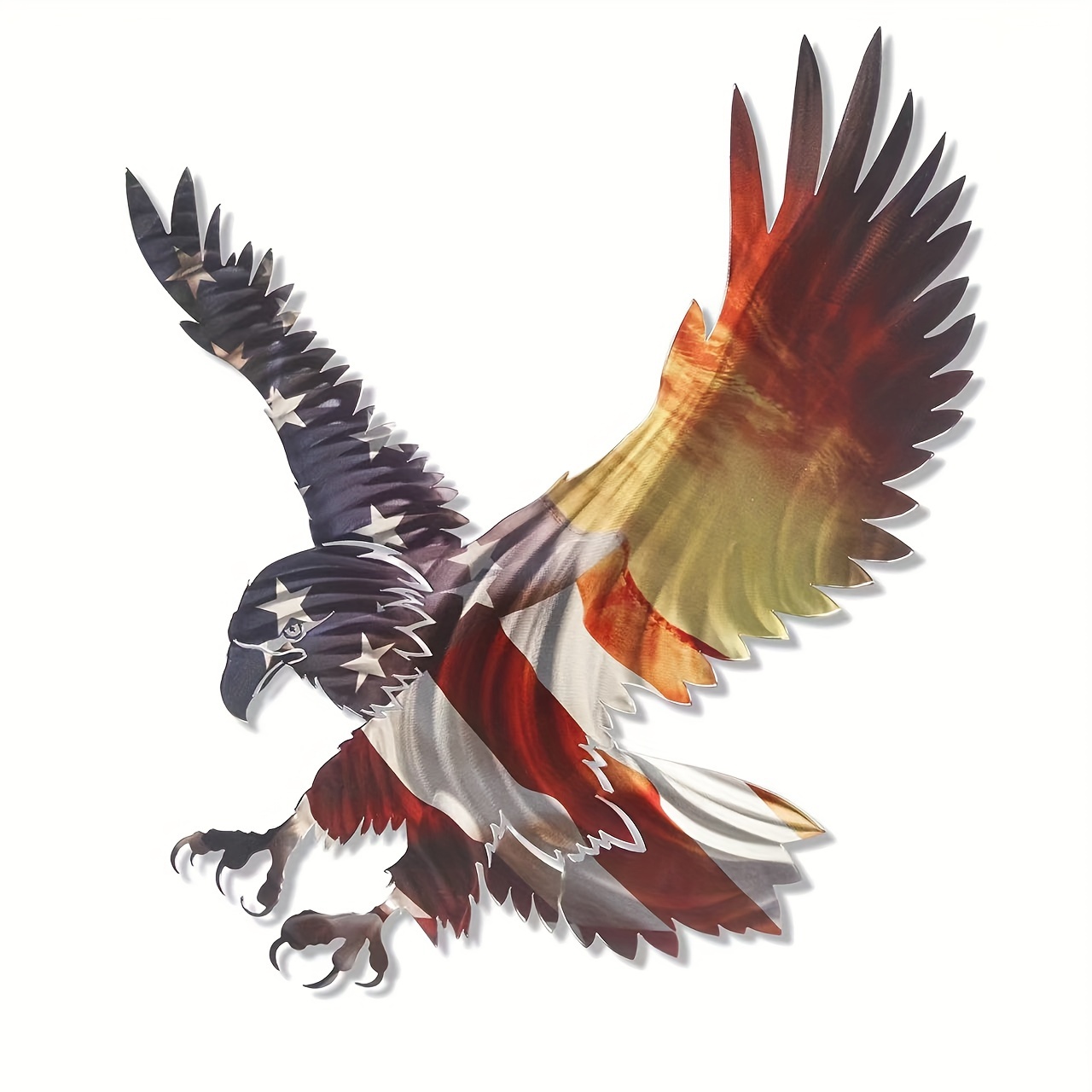 

1pc Innovations 3d Metal Wall Art Bald Eagle Abstract Art Wall Decor Colorful Country Wall Art For Use Indoors Or Outdoors