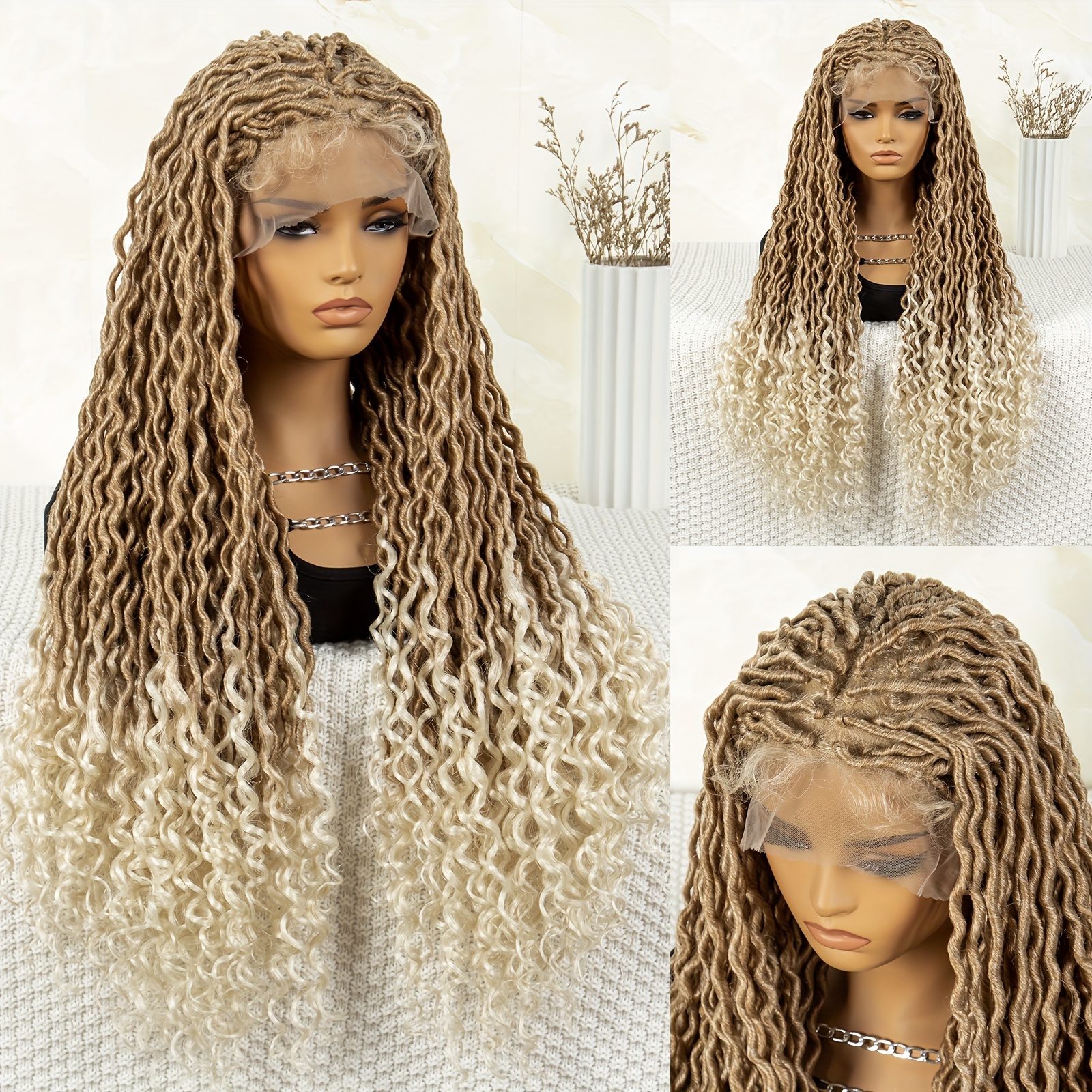 Locs Wigs Women Full Lace Goddess Bohemia Locs Braided Wigs Temu