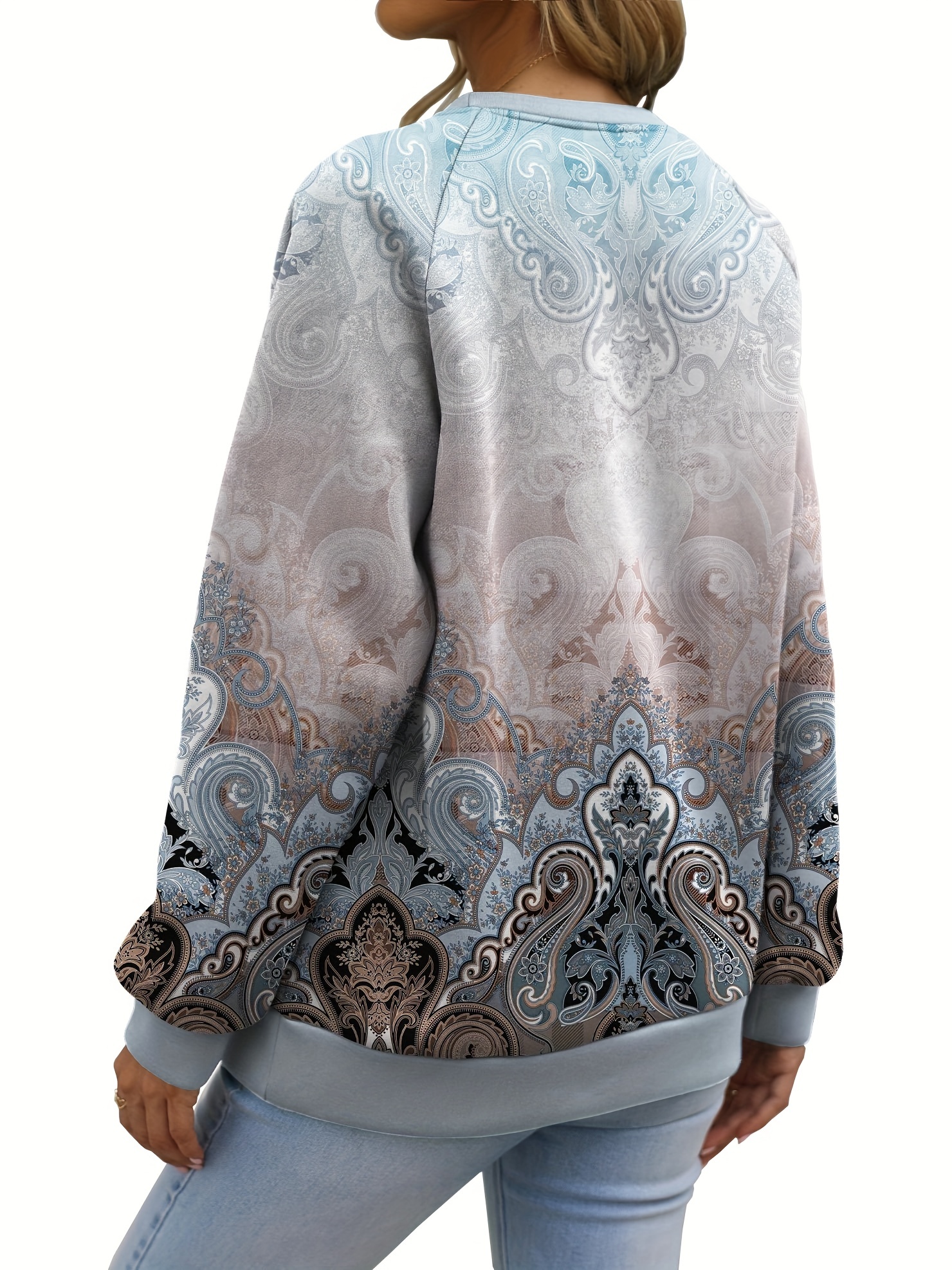Women's Allover Print Pullover Sweatshirt