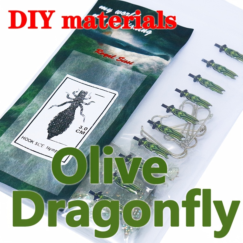 * Tying Materials Accessories, Artificial Dragonfly Nymph Rubber Bodies, 10  Abdomens &10 Thorax Legs Fly Fishing Lure DIY Materials Pack