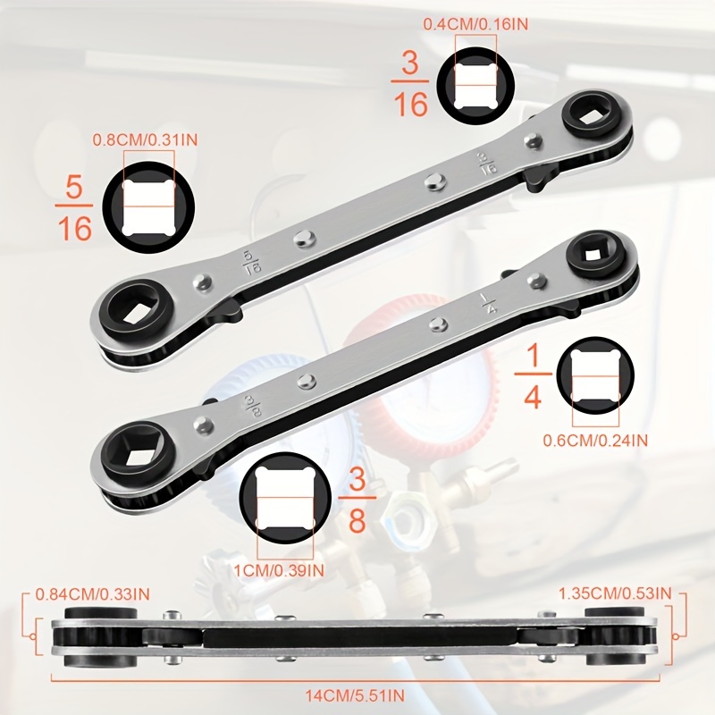 Refrigeration Service Wrench Set 3/8 1/4 5/16 X 1/4 Ratchet - Temu