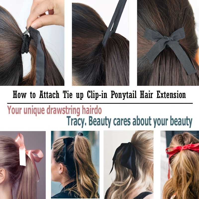 Large Curly Wave Ponytail Extension Synthetic Hair For Women