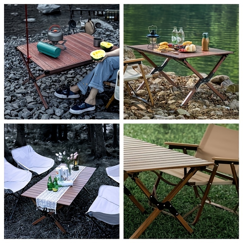 Mesa de picnic plegable de madera bohemia con patas plegables portátil y  asiento bajo -  México