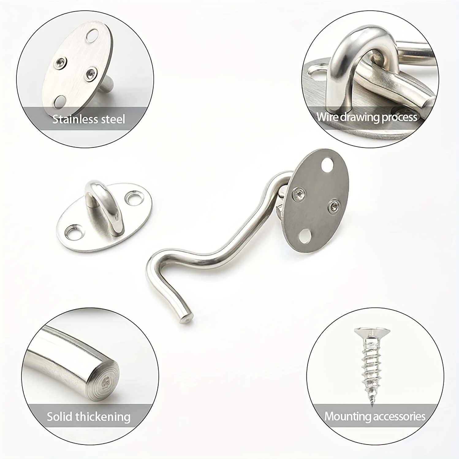 Latch Door Locks Stainless Steel Window Wind Hooks Household - Temu