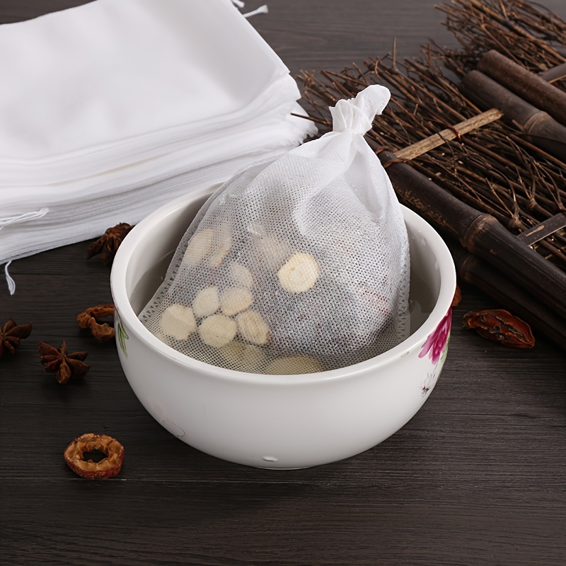 Eketirry 100 bolsas de filtro de té para té suelto, pequeñas bolsas de té  vacías, material de papel de pulpa de madera 100% natural, bolsas de filtro