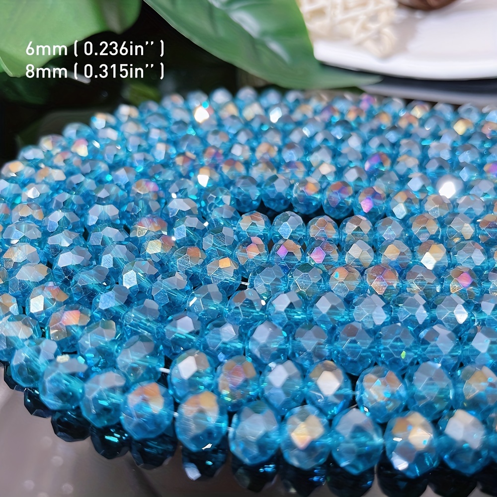 DIEWU 8mm Acrylic Beads for Bracelets Jewelry Making, Colorful Loose Spacer  Bead DIY Necklace Crafts Bead(Lake Blue)