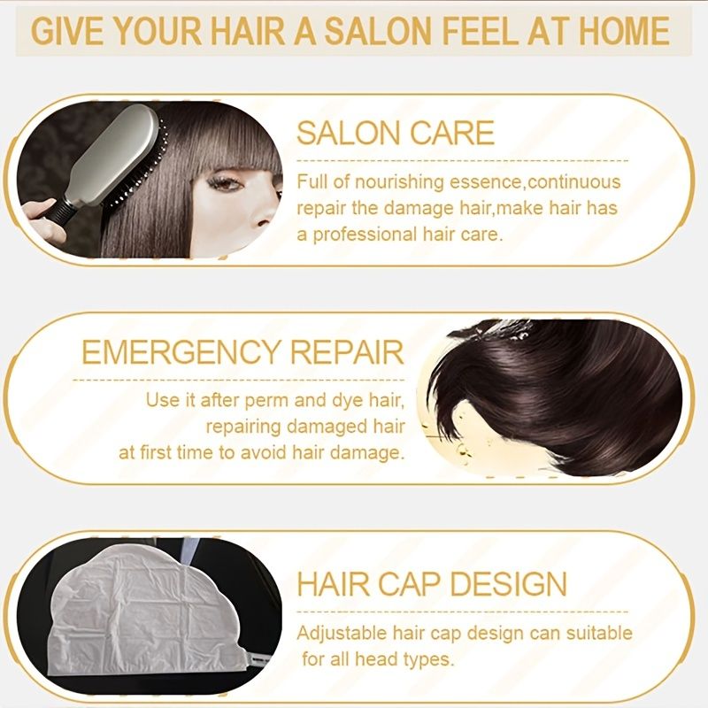 Korean Style Repairing Organic Coconut Oil Nourishment Conditioning Hair  Spa Cap Sheet Mask 1pcs - Beauty & Personal Care - Temu