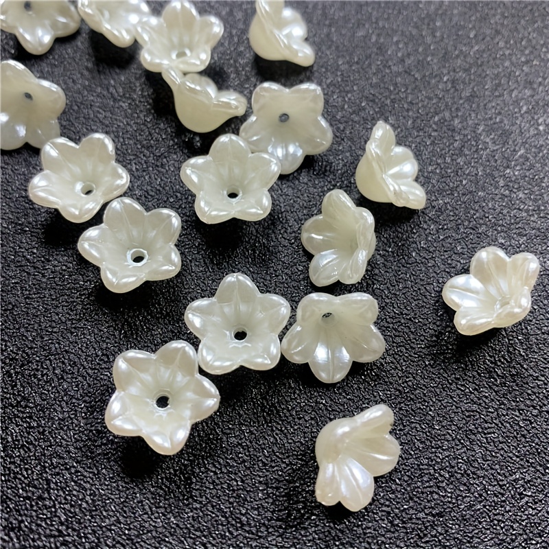 30pcs Glass Flower Bead Caps for Jewelry Making Hairpin Accessories 