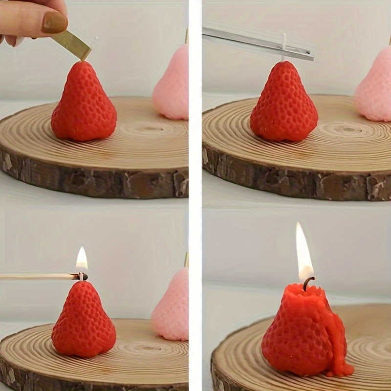 Creative Mini Strawberry Candle Perfect For Party Decor - Temu