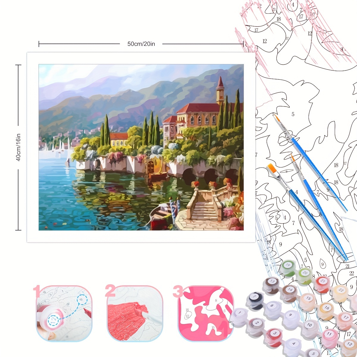 1pc Kit Pittura te Numeri Immagine Paesaggio Housing Numeri - Temu