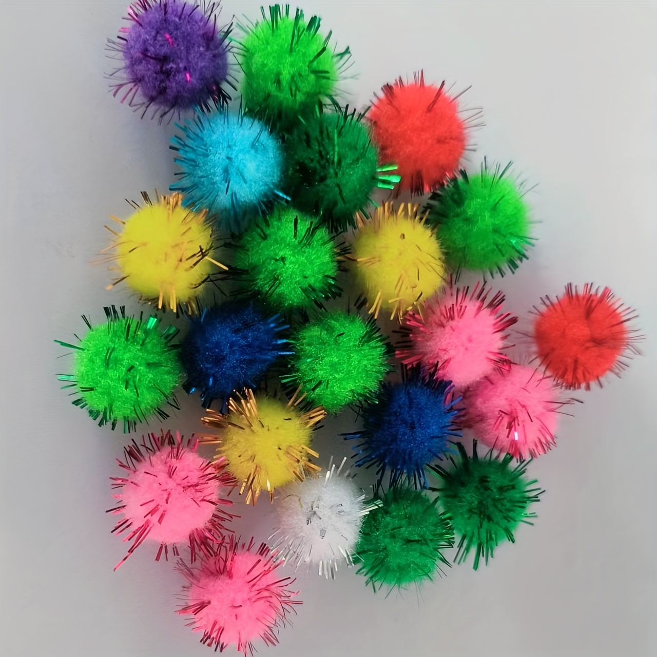 10/15/20/25/30mm Mini Glitter Pompom Ball Large Pompoms Crafts For