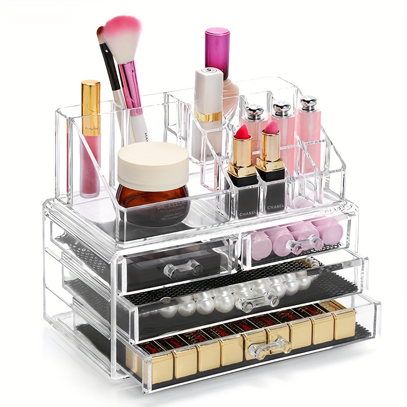 26-space Acrylic Makeup And Nail Art Tool Organizer - Clear