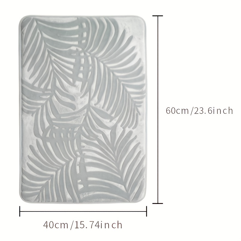 Leaf Pattern Bath Rug Non Slip Absorbent Bath Mat