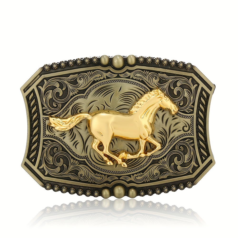 Vintage Western Cowboy Belt Buckle With Cross And Horse Design - Stylish  And Unique Fashion Accessory - Temu