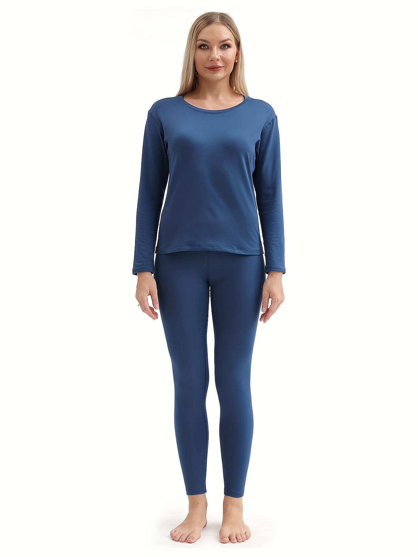 VIVEU Winter Clothes for Women Women's thermal underwear Women's winter  clothing Thermal long-sleeved top Thermal underwear undershirt (Color :  Blue, Size : L) : Buy Online at Best Price in KSA 