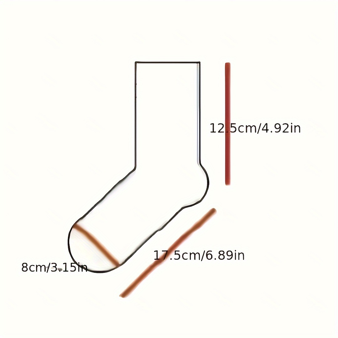 5 Pairs Men's Solid Crew Socks Breathable Plush Comfy Casual Unisex Socks