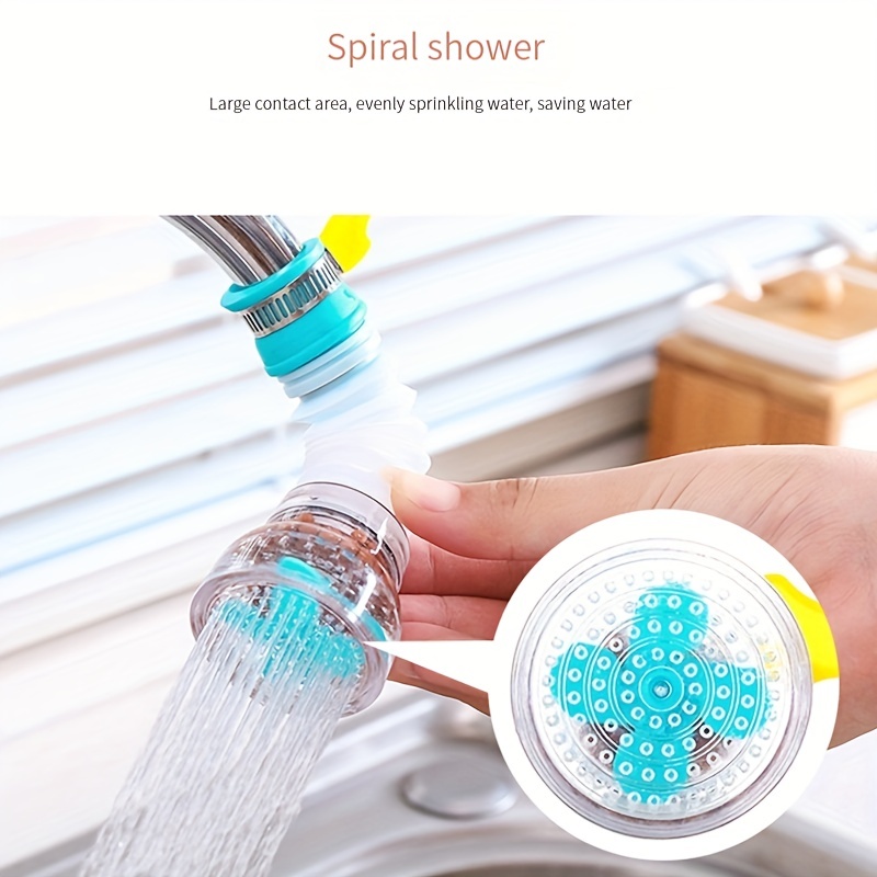 1pc Faucet Filter, Kitchen Connector Splash-proof Shower Head,Telescopic  Extension Swivel Water Filter 360° Rotating Water Purifier