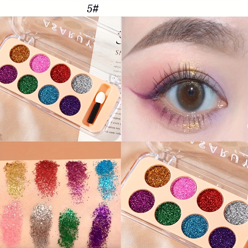 8 color Glitter Eyeshadow Powder Palette Sequin Polarized - Temu