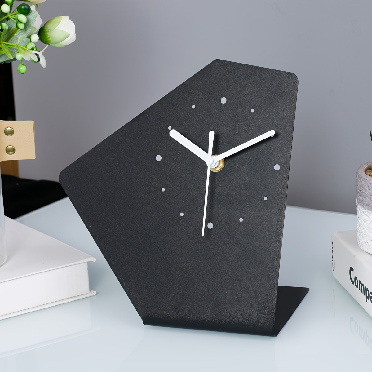 Reloj de sobremesa estilo vintage negro y madera -Relojes Decorativos