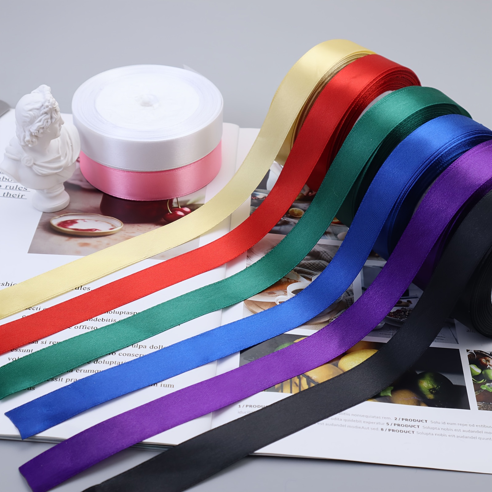 100 Yards Polyester Multi color Thin Ribbon Bow Gift Box - Temu