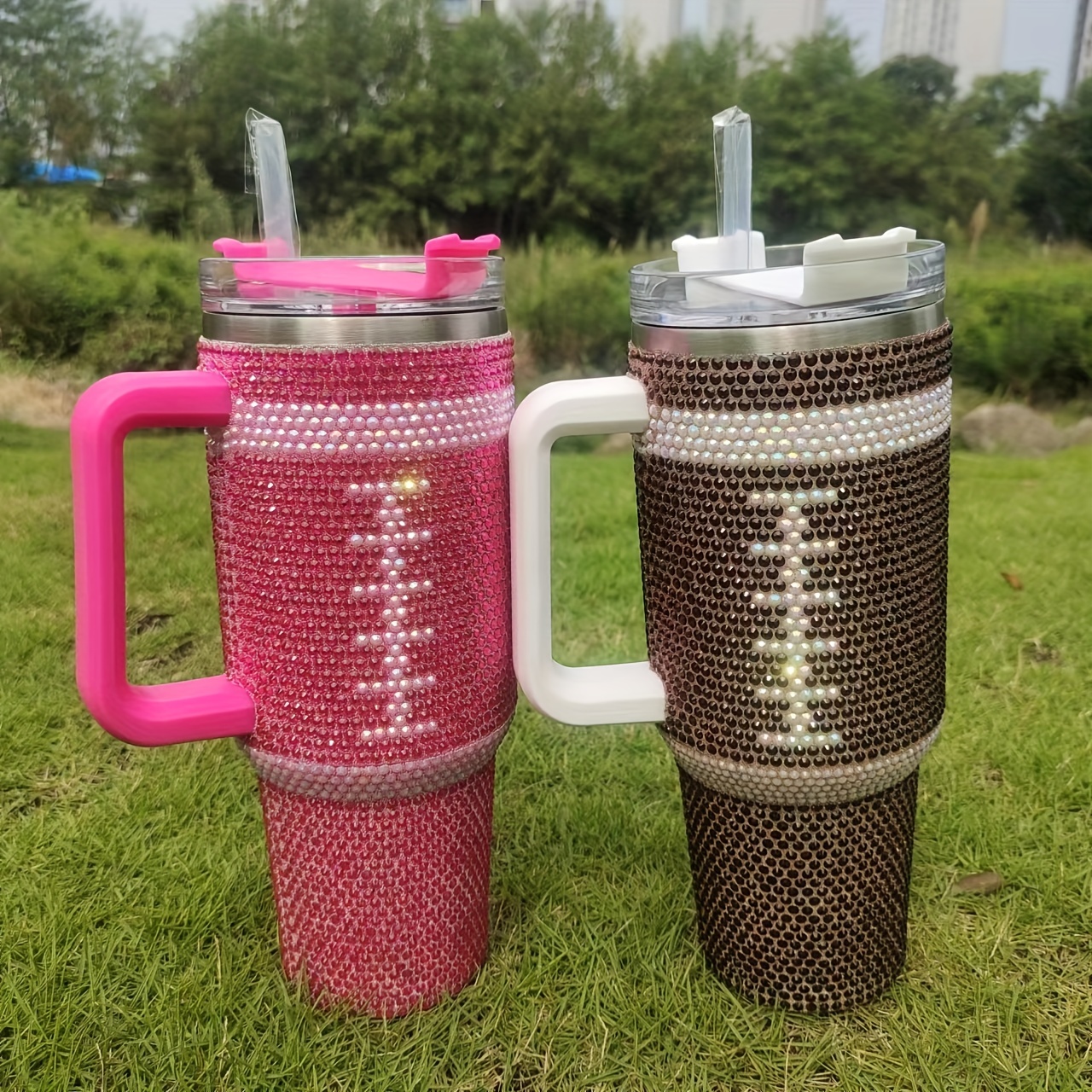 Tumbler With Lid, Stainless Steel Thermal Water Bottle With Handle
