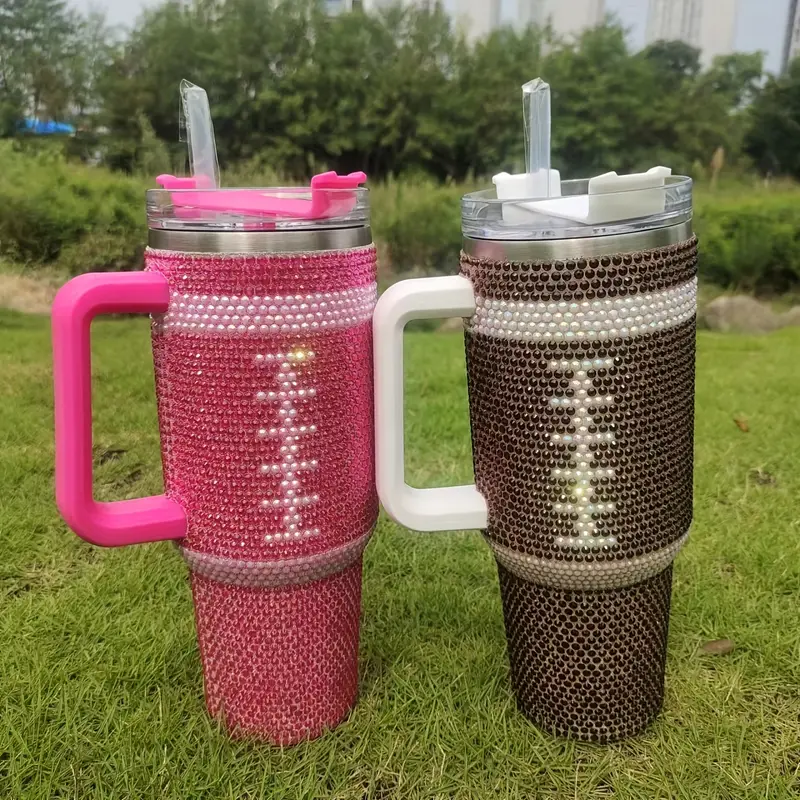 Baseball Studded Tumbler With Lid Stainless Steel - Temu