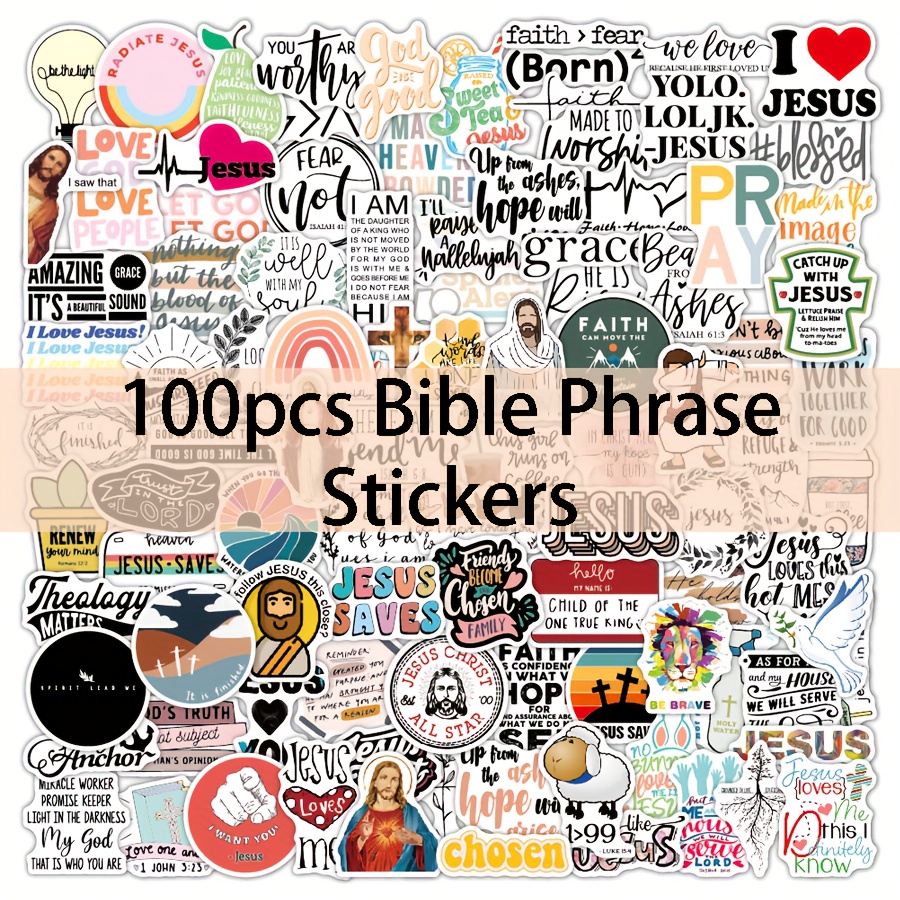 50Pcs Inspirational Phrases Stickers, Christian Stickers Religious Jesus  Motivational Stickers for Water Bottles, Easter Christmas Gifts for Men  Women