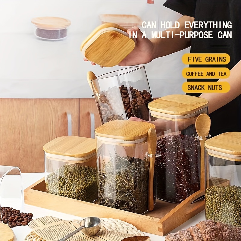New Design Stripe Glass Jars High Forosilicate Tea Leaf Food Spice