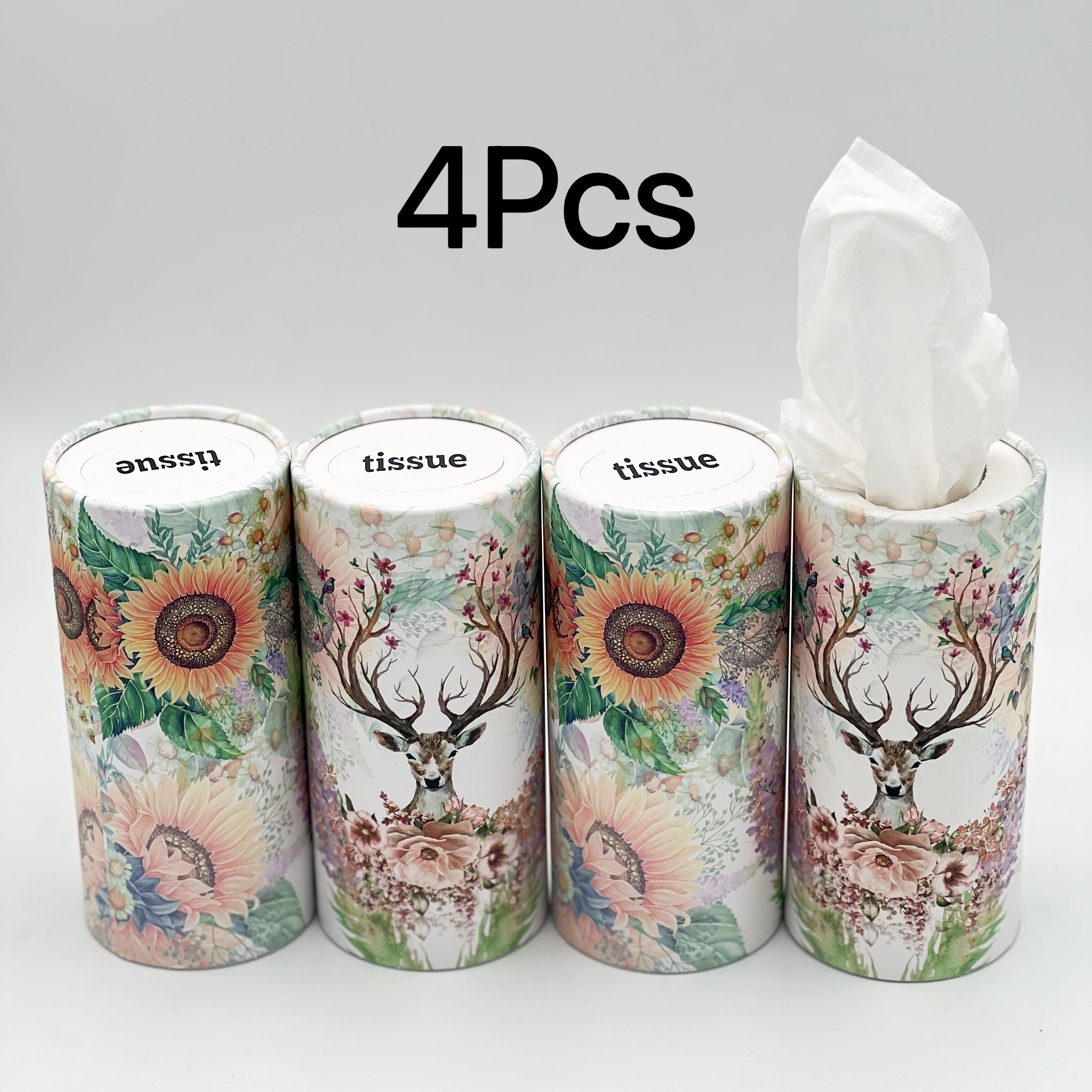 4pcs Pack Car Tissue Holder With Facial Tissues Bulk Tissue For