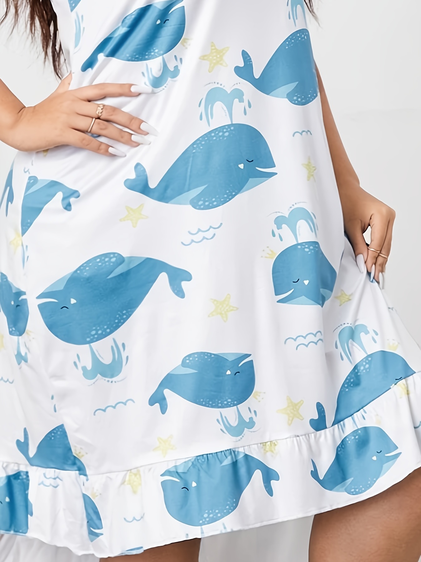 Blue Whale Leggings - Plus Size