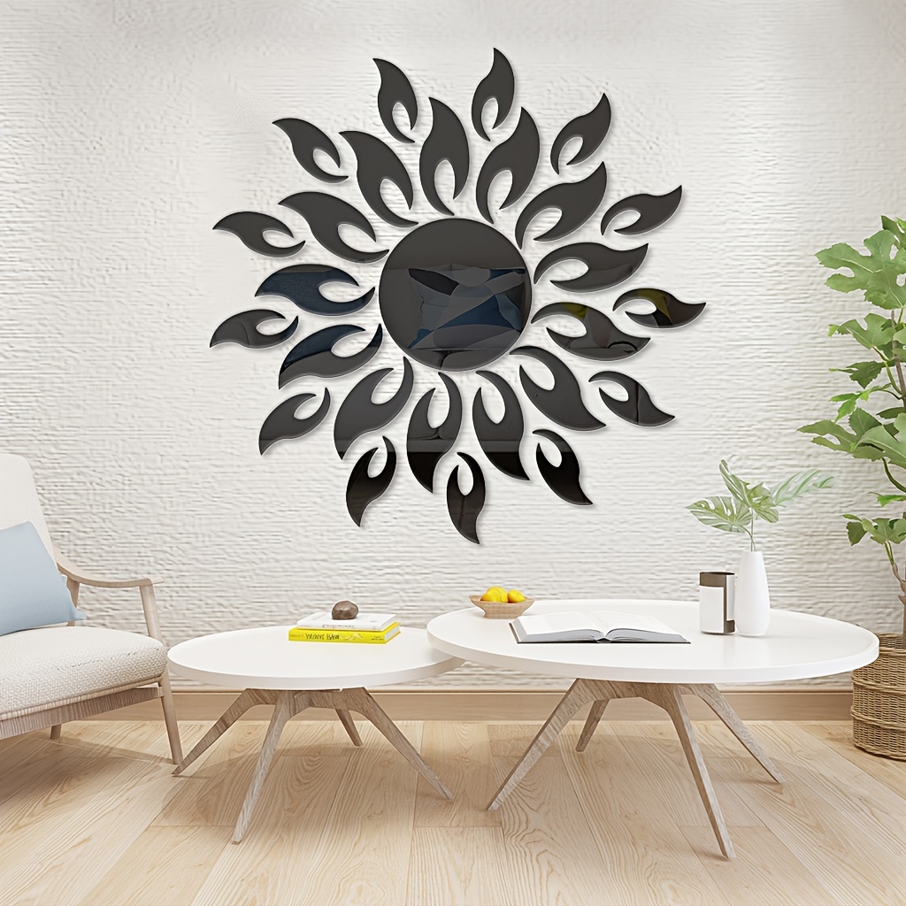 Sunflower Mirror Decorations Large Wall Decals for Bedroom Women
