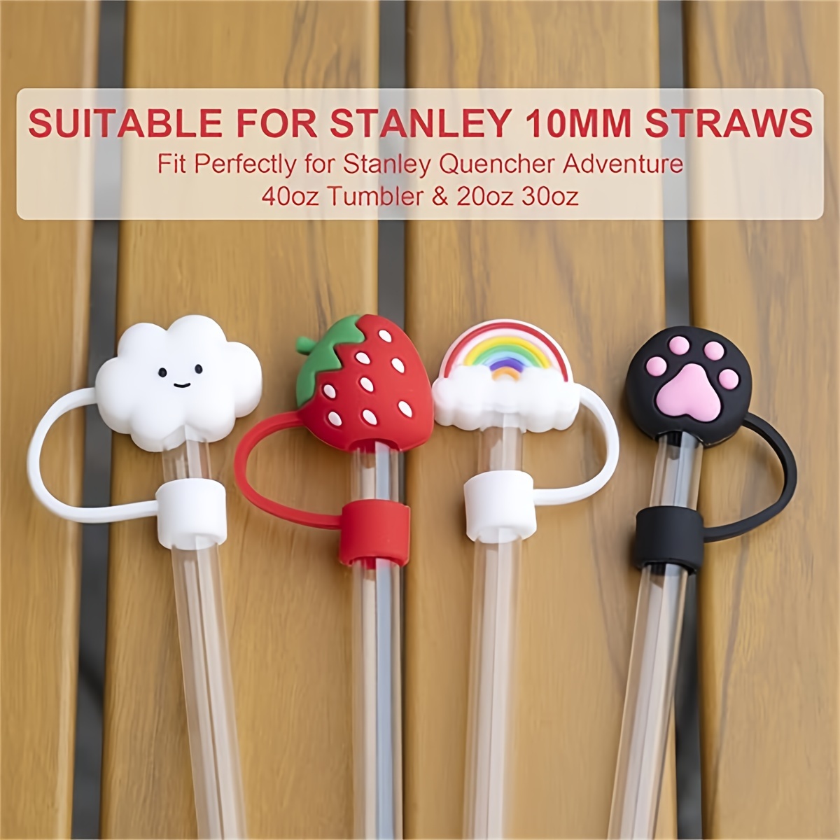 Straw Tips Cover, Reusable Straw Toppers, Kawaii Cartoon Silicone Straw  Sleeve , Decorative Straw , For Party Favor Bags,friends Gathering,  Dustproof Straw Covers For Stanley Cup, Party Supplies, Thanksgiving  Chrismas Halloween Gifts 
