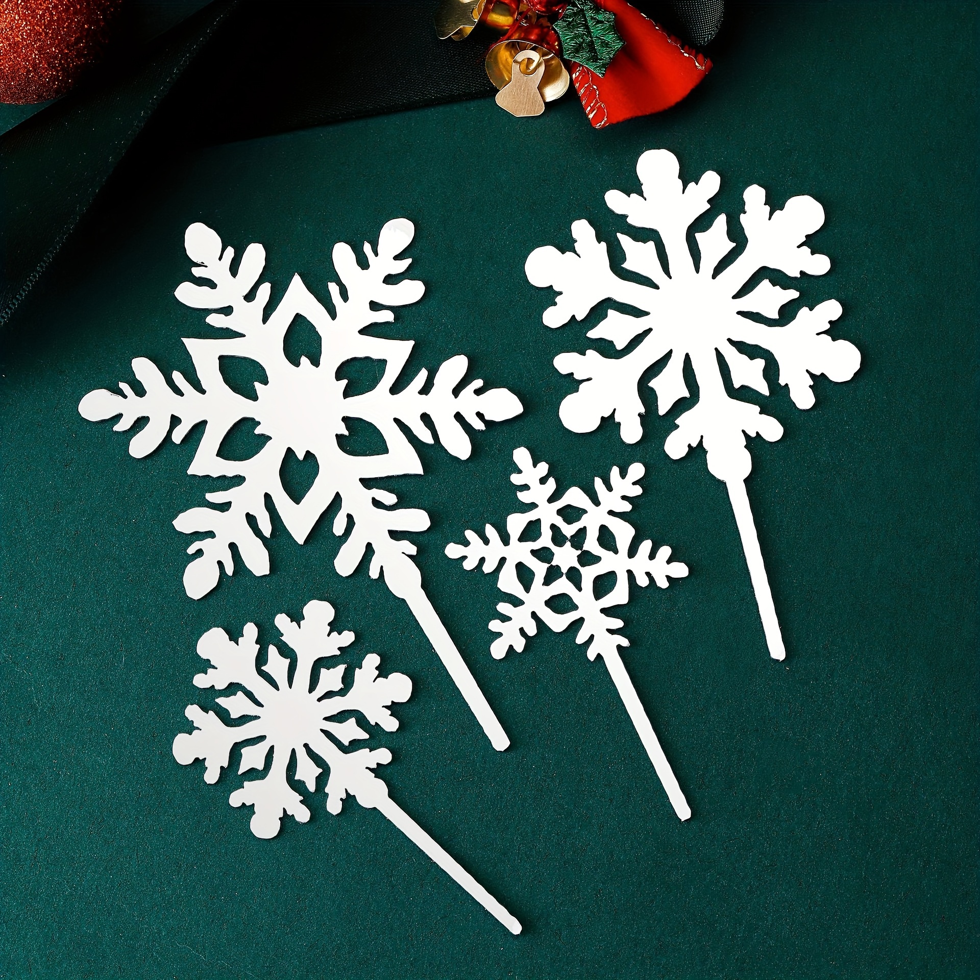 romantic snowflake cake topper set christmas