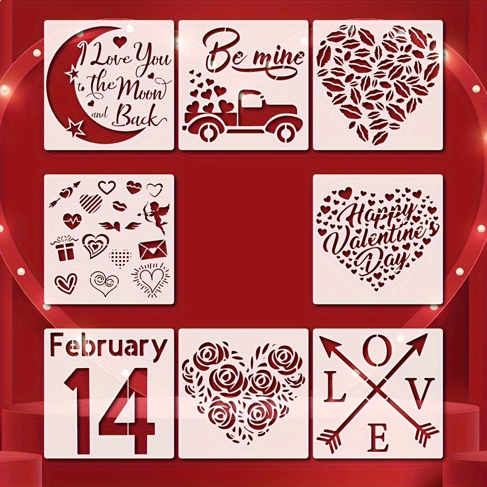 Valentine's Day Stencils Love Heart Templates - Temu