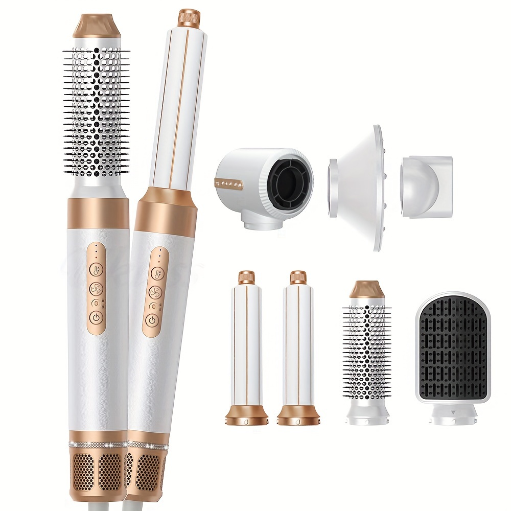 

Hair Dryer Brush 7 In 1 Detachable Hair Styling Tools 110000rpm High Speed Ionic Blow Dryer Hot Air Brush Curling Brush Air Styling Curling Iron Automatic Hair Curler Wand