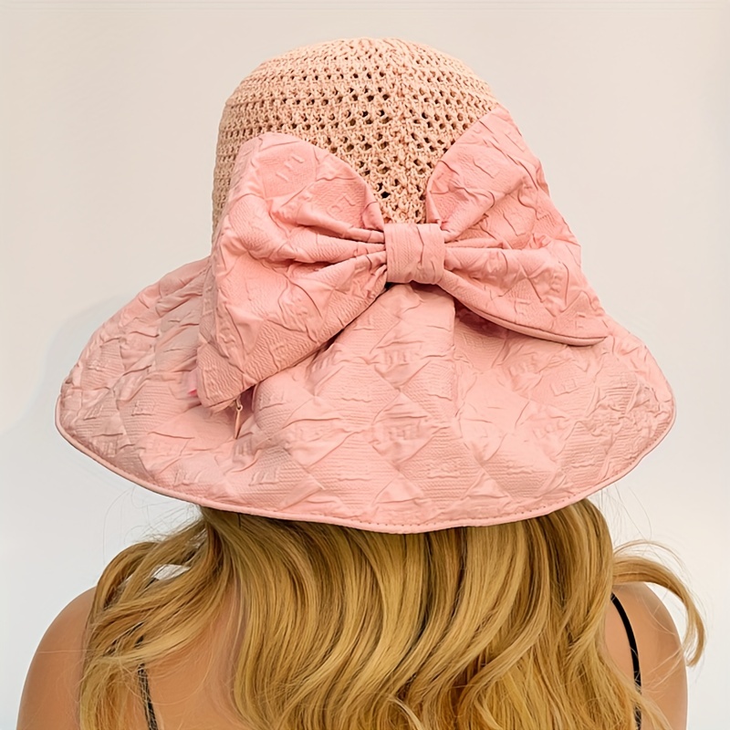  Sombrero plegable para mujer con visera con lazo