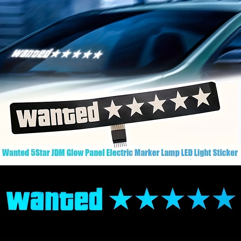GTA Wanted Led, Glow, Sticker, 5 Star, Fast and Furious, Electric