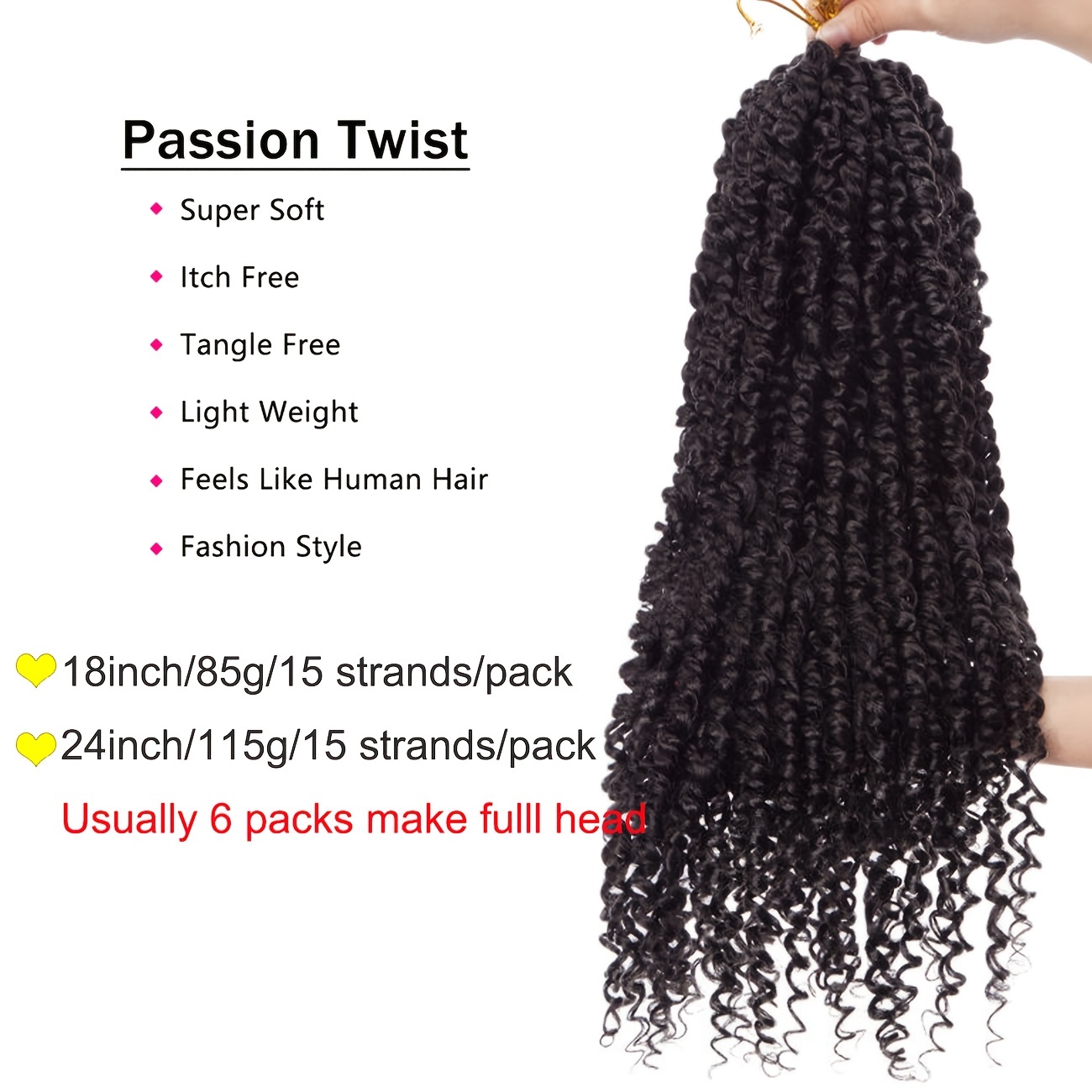 Passion Twist Hair For Women Natural Black Bomb Pre Twisted Water Wave  Crochet Braids Hair Pre Looped Curly Bohemian Synthetic Braiding Hair  Extensions 12 Strands #1b - Temu