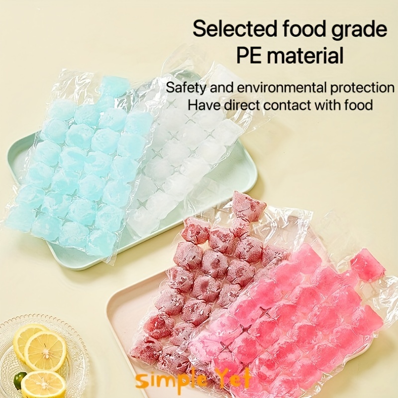 10pcs Clear Ice Cube Bag, PE Disposable Ice Bag For Household