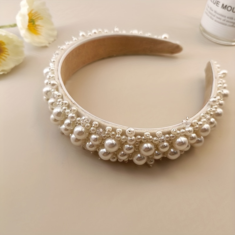 Faux Pearl Crystal Headband Hair Accessory Party Dress Up