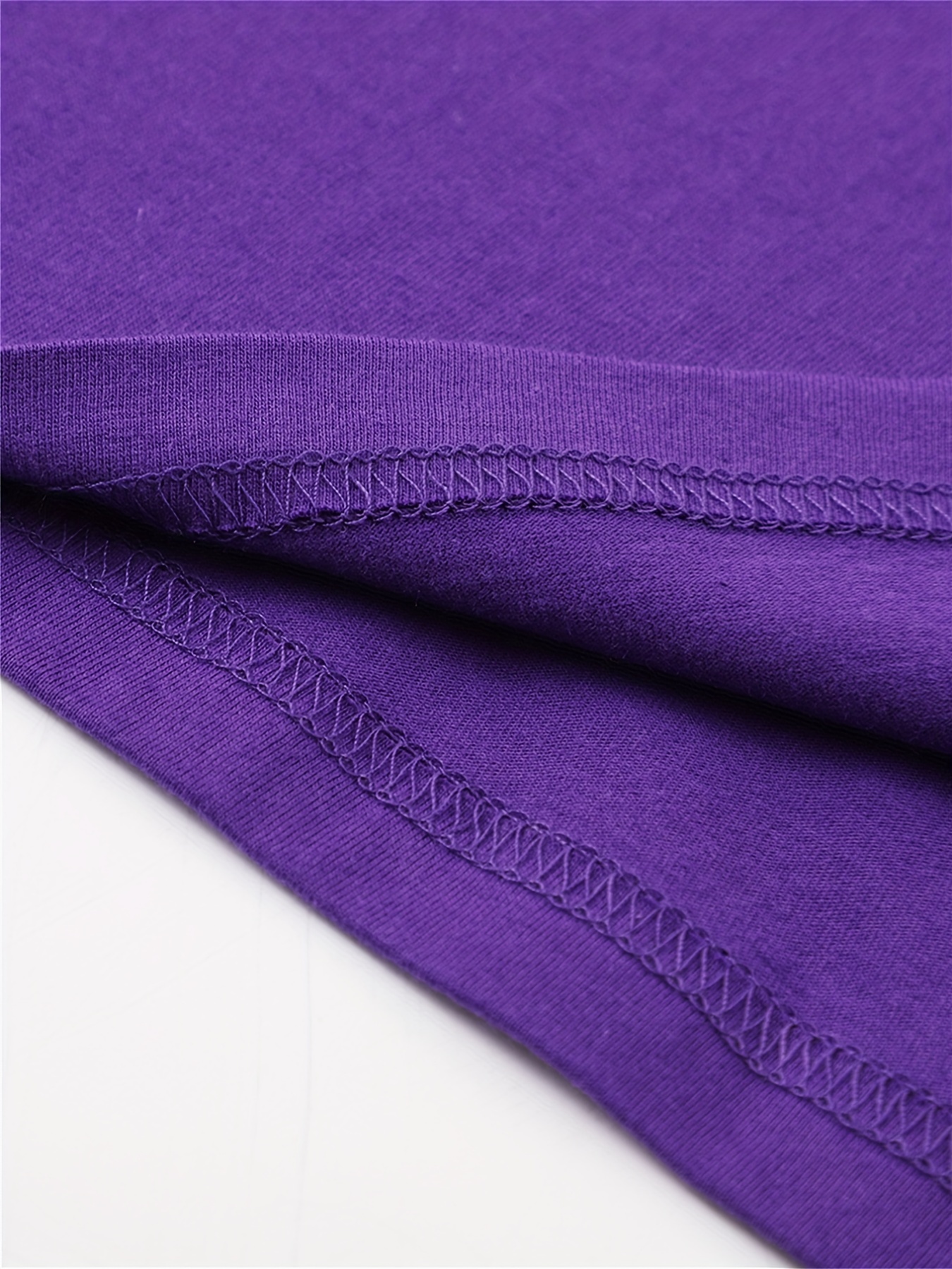 Basic Blank Purple T-Shirt, Short-Sleeves, Cotton