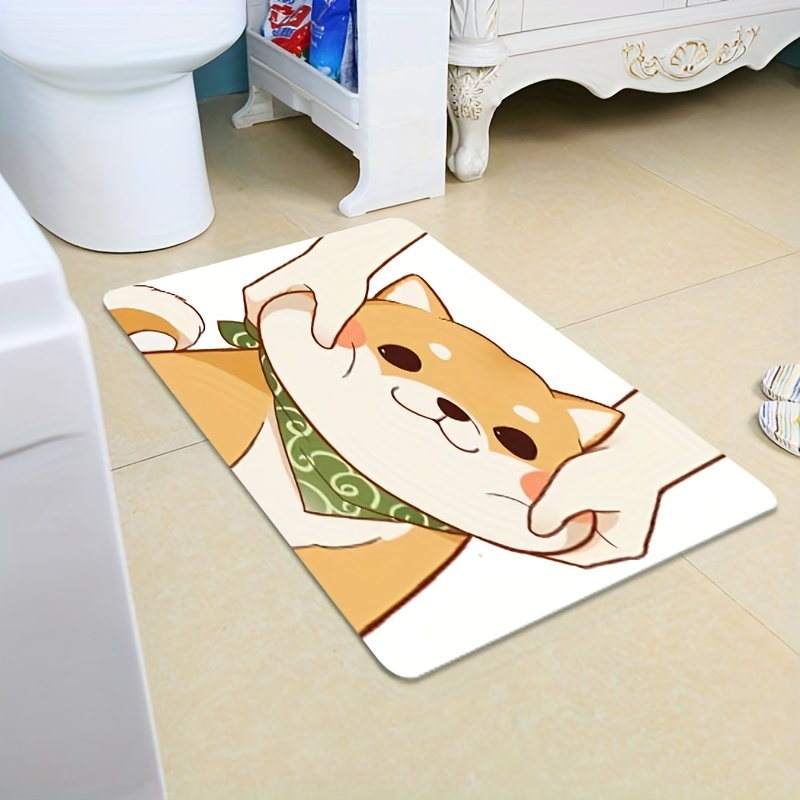 Cute Shiba Inu Doorway Floor Mat Absorbent Non slip Rug - Temu