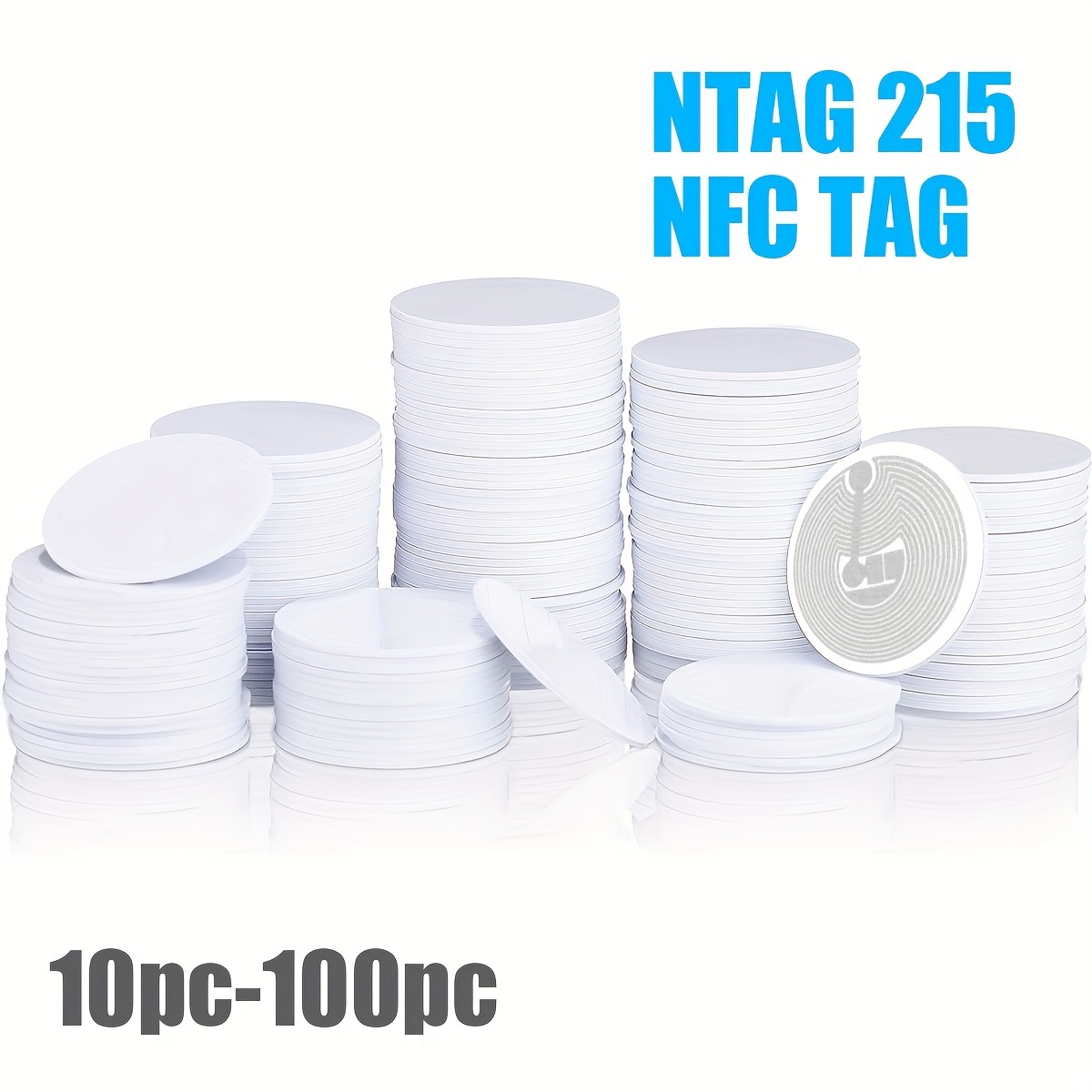 10/50/100 Etiquetas Nfc Ntag215 Pegatinas Nfc Etiquetas Nfc - Temu