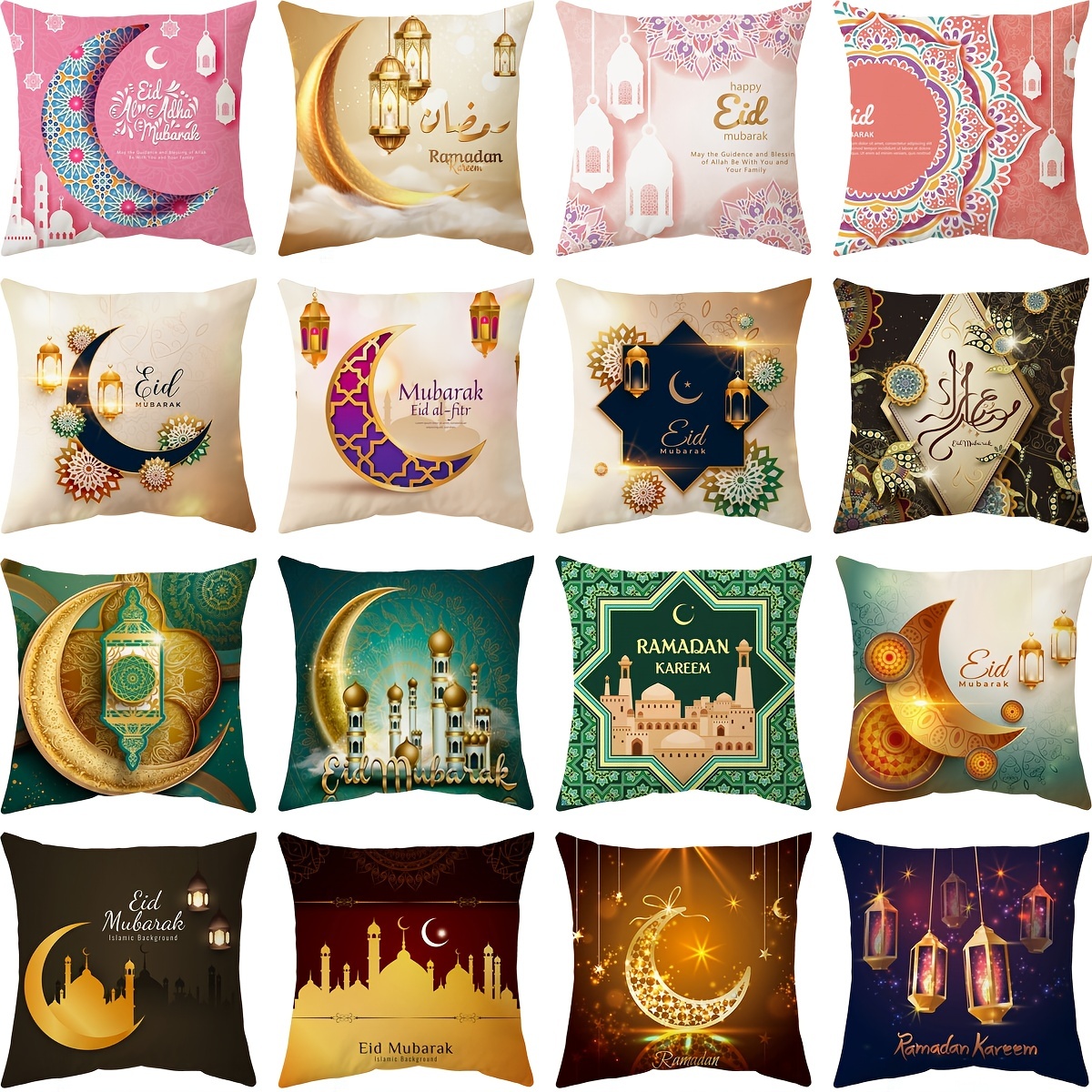 Acheter Taie d'oreiller islamique Eid Mubarak, housse de coussin pour  Ramadan Kareem, décor de fête