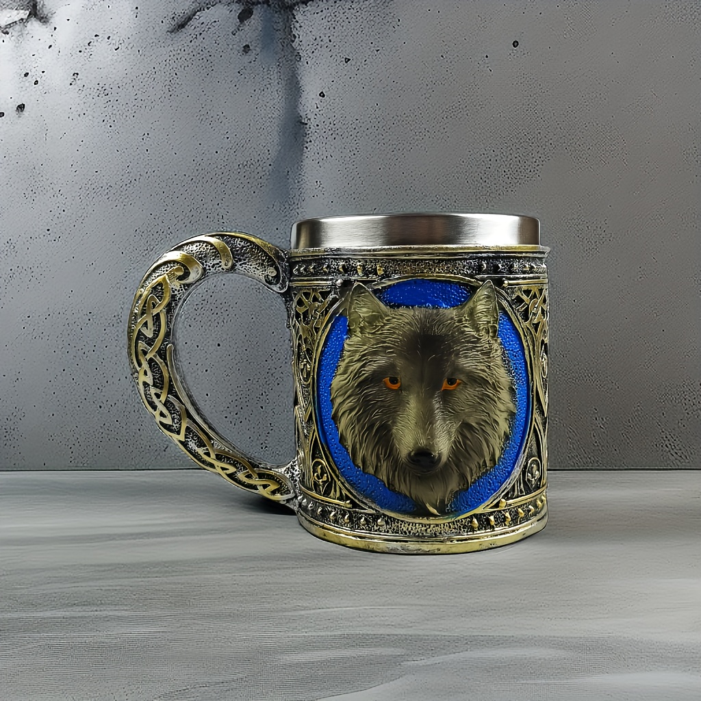 Wolf Head Beer Mug Stainless Steel Coffee Mug Coffee Cups - Temu