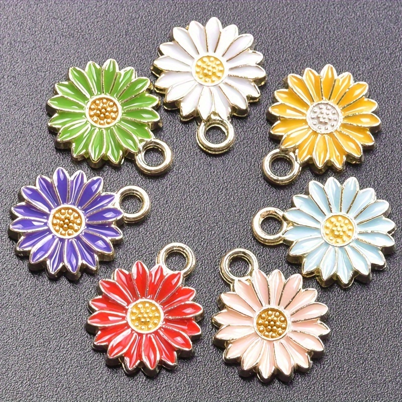 Alloy Flower Daisy Charms For Jewelry Making Diy Earrings - Temu