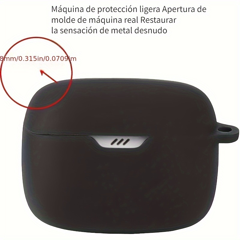Funda protectora de silicona para auriculares JBL Tune Buds / Beam  Bluetooth (negro)